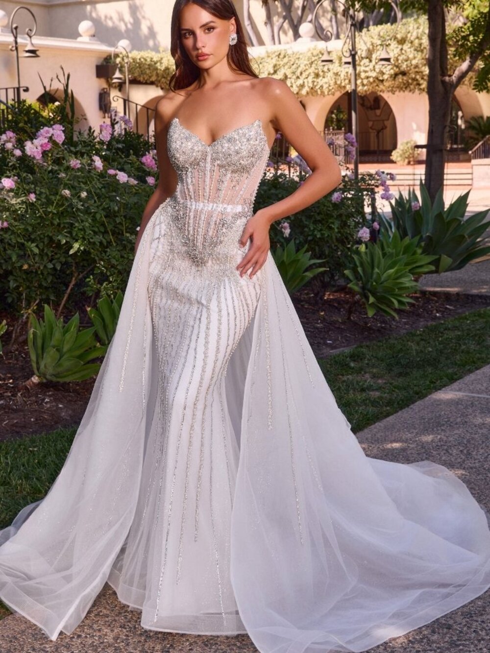 NEW OFF WHITE Evening Gown Floor Length Formal Elegant Stunning CD643W